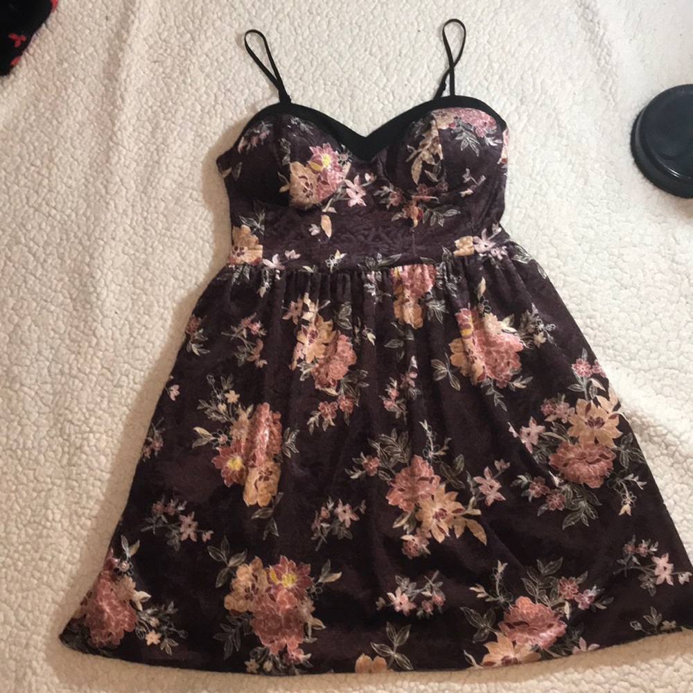 My fav dress- dark mauve flower print